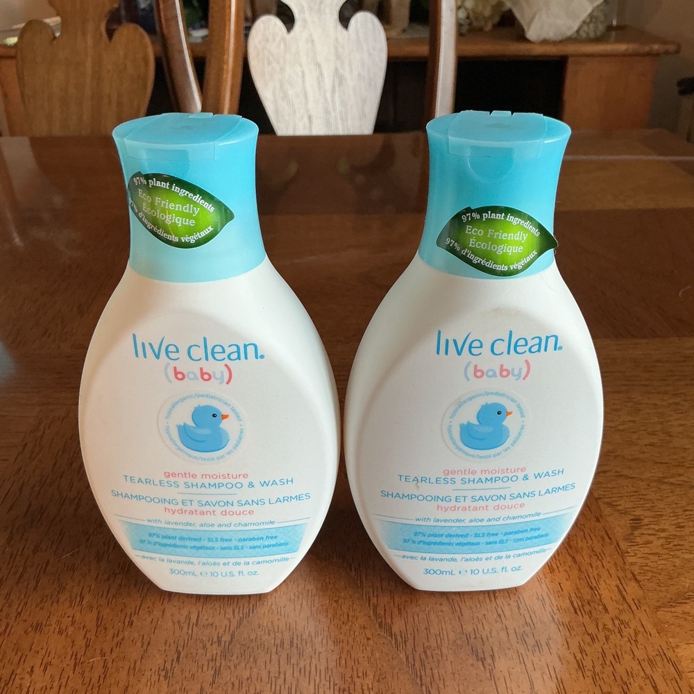 Live Clean Baby Tearless Shampoo & Wash 10oz 2pk Lavender Aloe Chamomile Natural